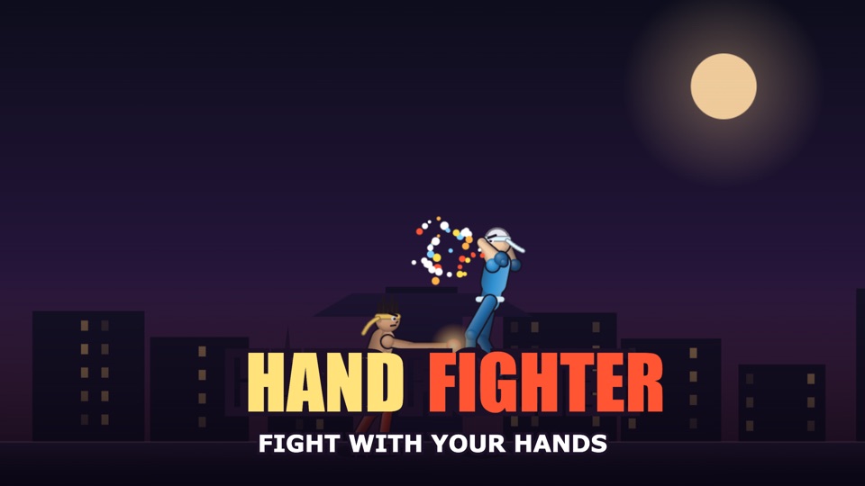 Hand Fighter — two fighters mid-combo in the neon city stage