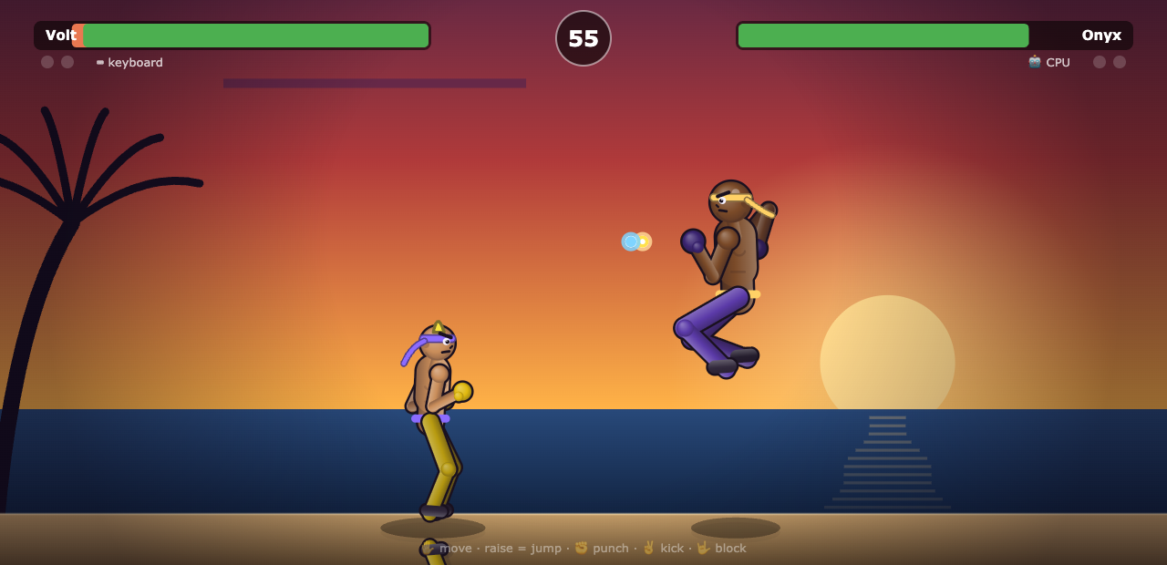 Hand Fighter — fight on the sunset beach